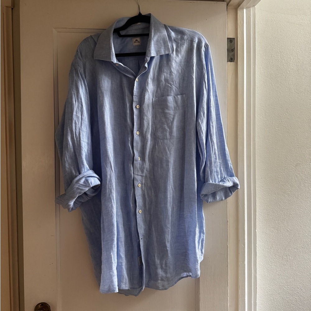 Blue Linen button down